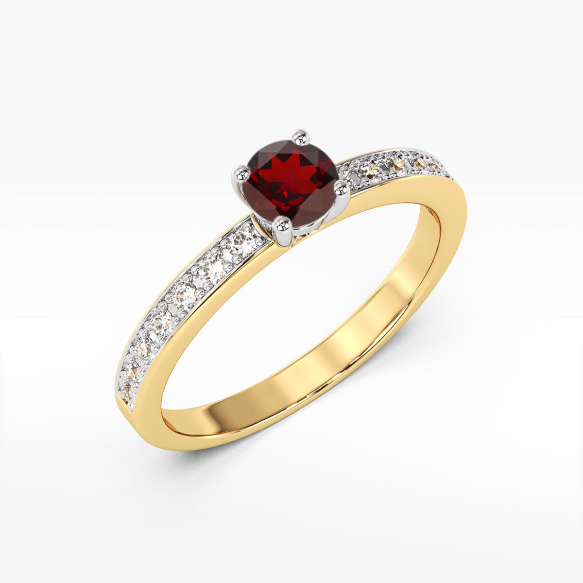Pierścionek z żółtego złota z granatem - próba 585 0,803CT w0534.Z3.GAR.03