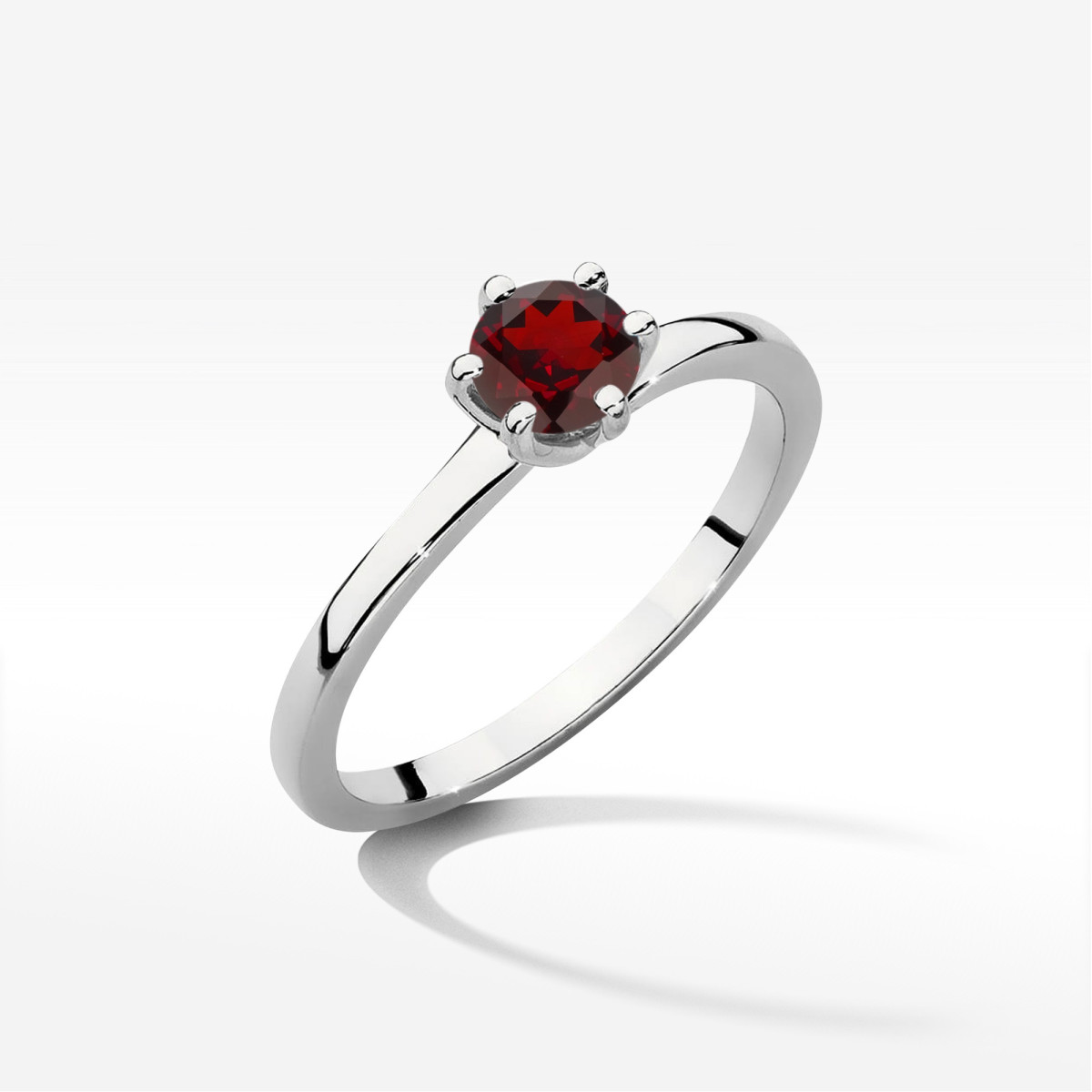 Pierścionek z białego złota z granatem - próba 585 0,60CT w0535.B3.GAR.03