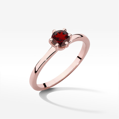 Pierścionek z różowego złota z granatem - próba 585 0,60CT w0535.R3.GAR.03