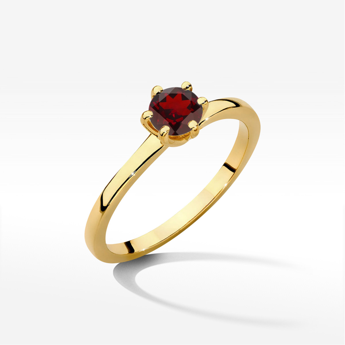 Pierścionek z żółtego złota z granatem - próba 585 0,60CT w0535.Z3.GAR.03