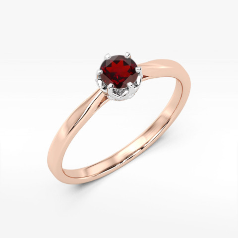 Pierścionek z różowego złota z granatem - próba 585 0,66CT w0539.R3.GAR.02