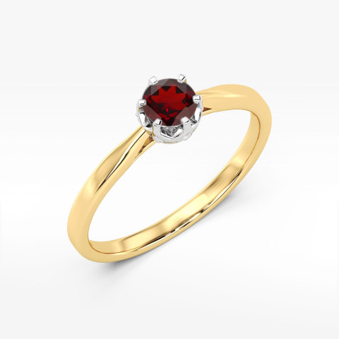 Pierścionek z żółtego złota z granatem - próba 585 0,66CT w0539.Z3.GAR.02