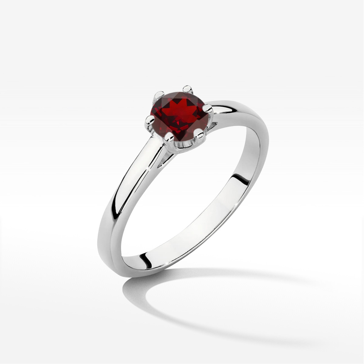 Pierścionek z białego złota z granatem - próba 585 0,60CT w0540.B3.GAR.03