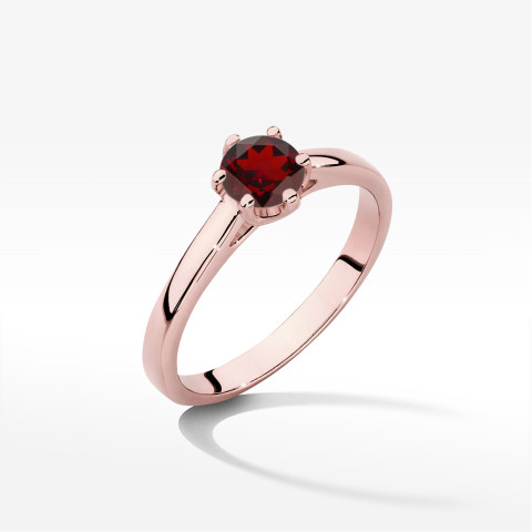 Pierścionek z różowego złota z granatem - próba 585 0,60CT w0540.R3.GAR.03
