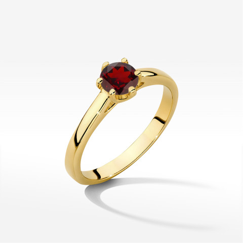 Pierścionek z żółtego złota z granatem - próba 585 0,60CT w0540.Z3.GAR.03