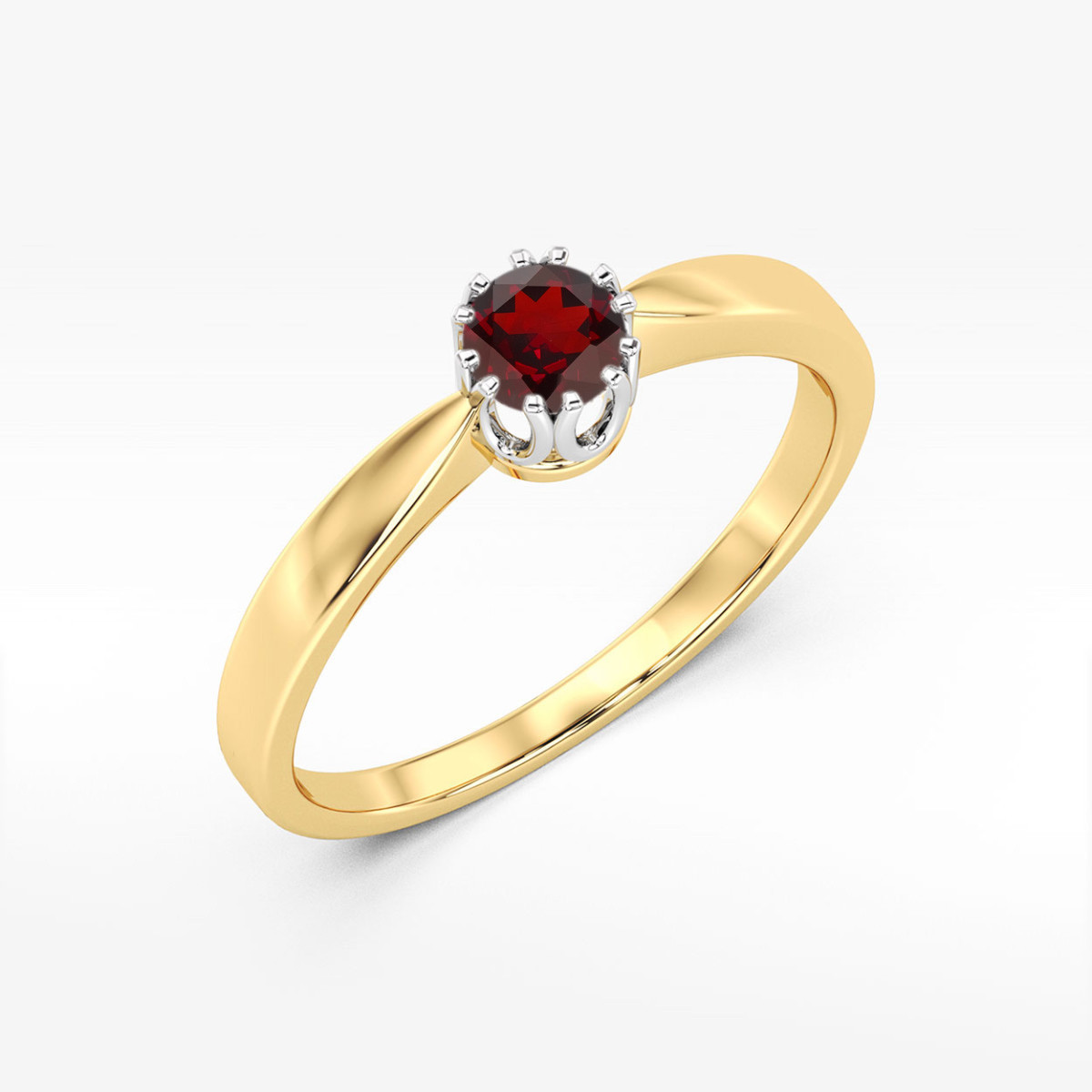Pierścionek z żółtego złota z granatem - próba 585 0,60CT w0541.Z3.GAR.02