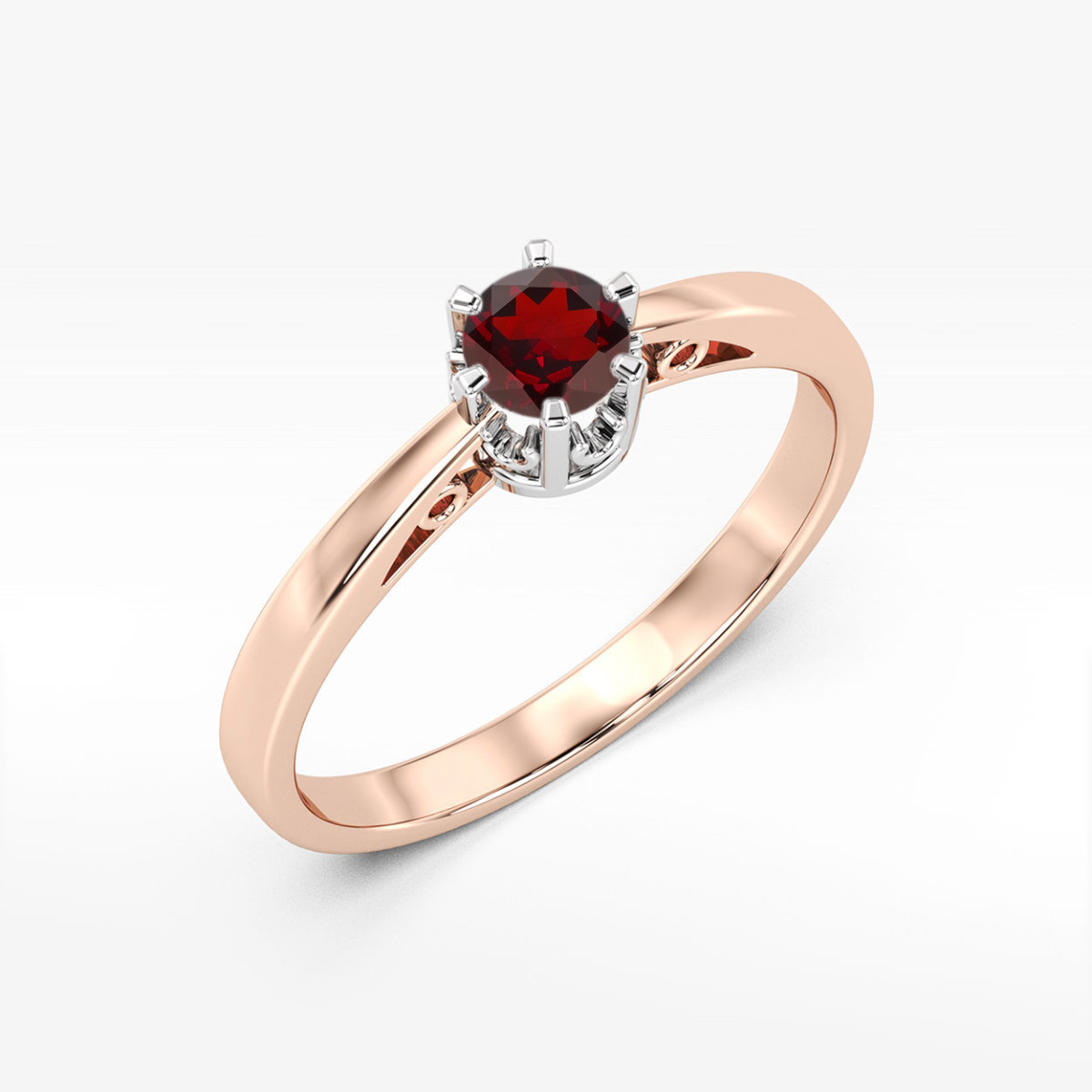 Pierścionek z różowego złota z granatem - próba 585 0,60CT w0542.R3.GAR.02