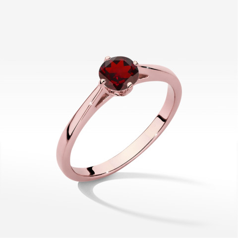 Pierścionek z różowego złota z granatem - próba 585 0,60CT w0543.R3.GAR.02