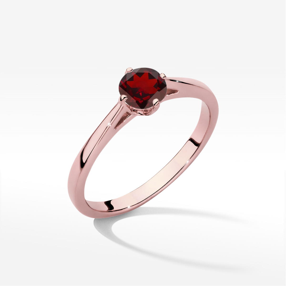 Pierścionek z różowego złota z granatem - próba 585 0,60CT w0543.R3.GAR.02