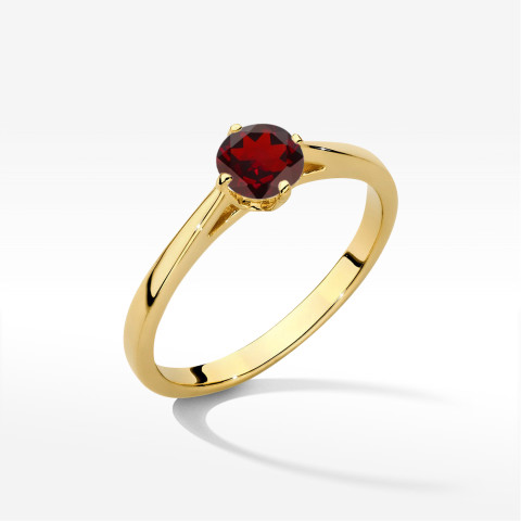 Pierścionek z żółtego złota z granatem - próba 585 0,60CT w0543.Z3.GAR.02