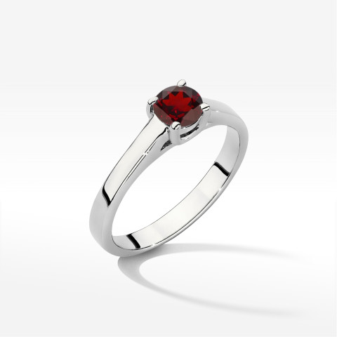 Pierścionek z białego złota z granatem - próba 585 0,60CT w0544.B3.GAR.02