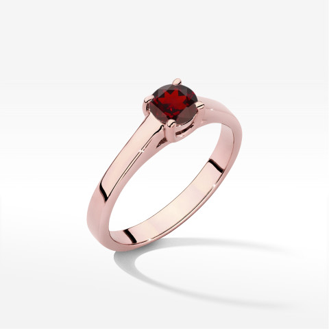 Pierścionek z różowego złota z granatem - próba 585 0,60CT w0544.R3.GAR.02