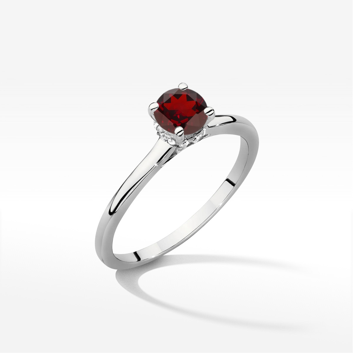 Pierścionek z białego złota z granatem - próba 585 0,66CT w0547.B3.GAR.02