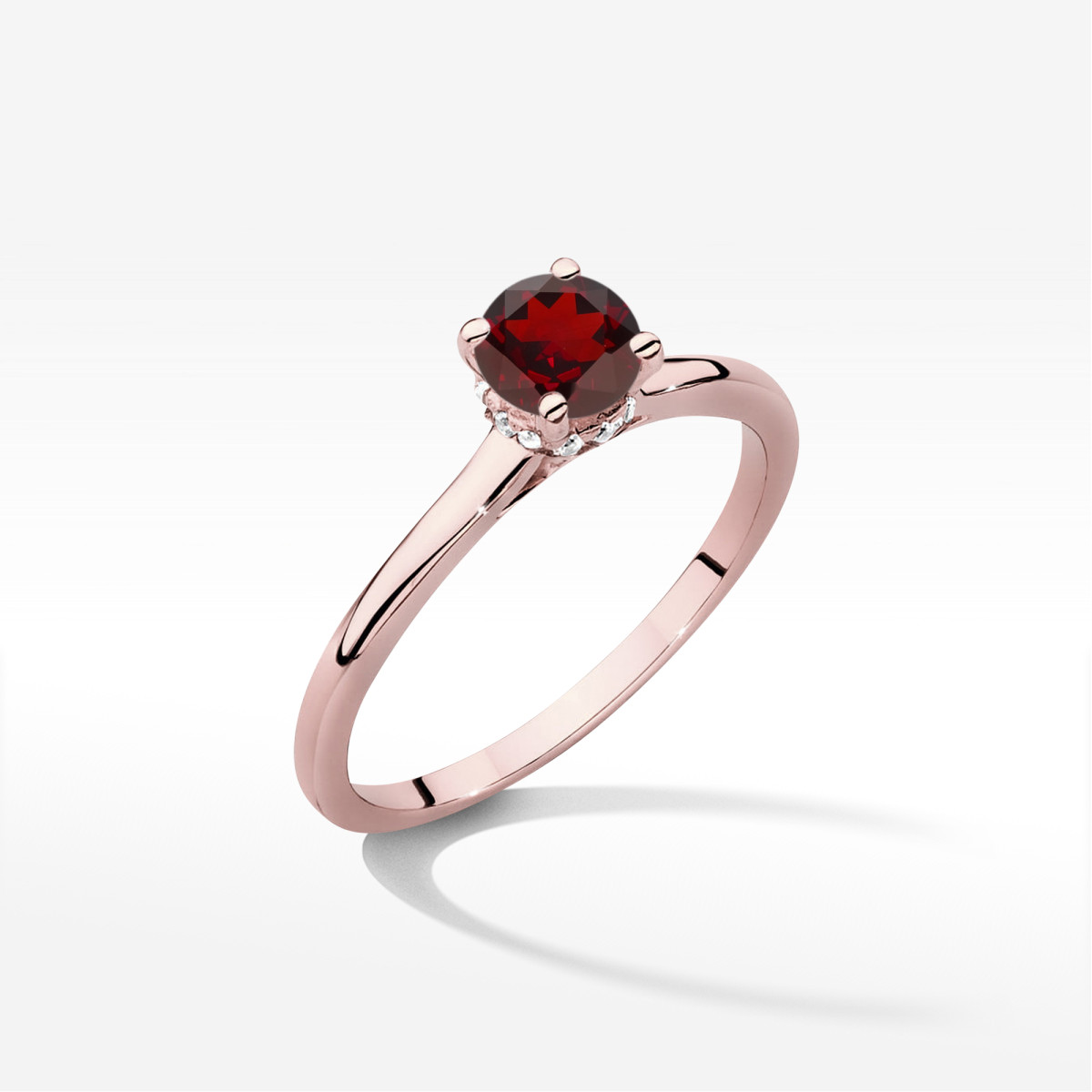 Pierścionek z różowego złota z granatem - próba 585 0,66CT w0547.R3.GAR.02