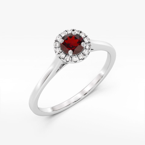Pierścionek z białego złota z granatem - próba 585 0,72CT w0550.B3.GAR.02