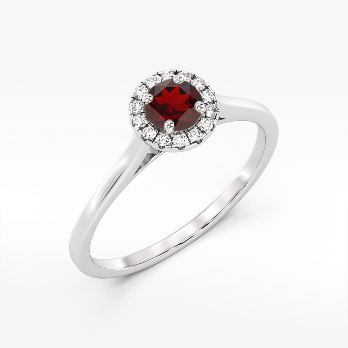Pierścionek z białego złota z granatem - próba 585 0,72CT w0550.B3.GAR.02