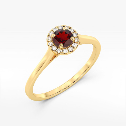 Pierścionek z żółtego złota z granatem - próba 585 0,72CT w0550.Z3.GAR.02