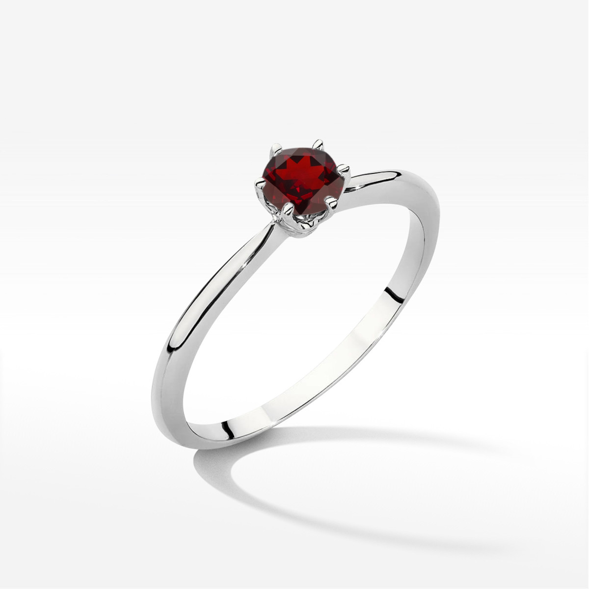 Pierścionek z białego złota z granatem - próba 585 0,60CT W0553.B3.GAR.02