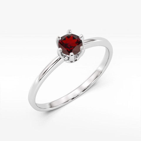 Pierścionek z białego złota z granatem - próba 585 0,60CT W0563.B3.GAR.01
