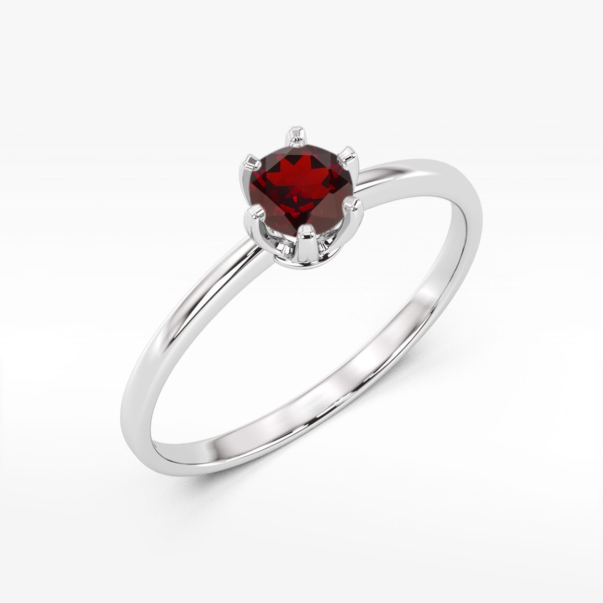 Pierścionek z białego złota z granatem - próba 585 0,60CT W0563.B3.GAR.01