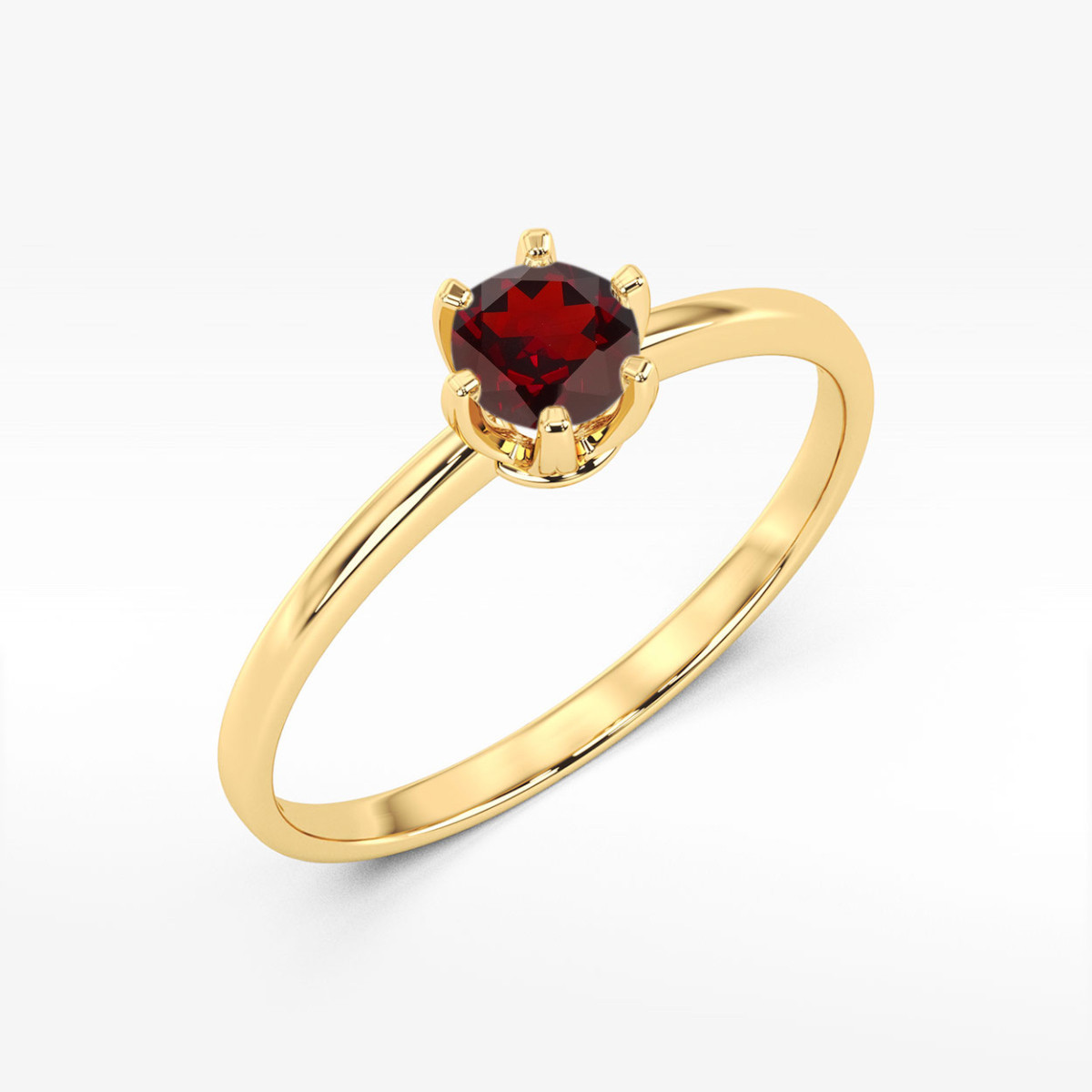 Pierścionek z żółtego złota z granatem - próba 585 0,60CT W0563.Z3.GAR.01