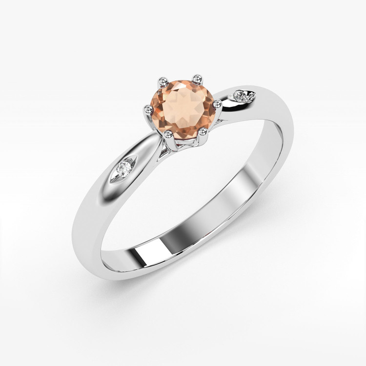 Pierścionek PV-074 Morganit 0,40ct białe złoto