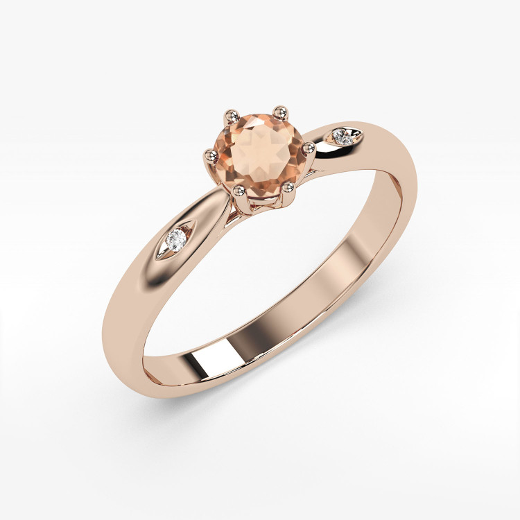 Pierścionek PV-074 Morganit 0,40ct różowe złoto