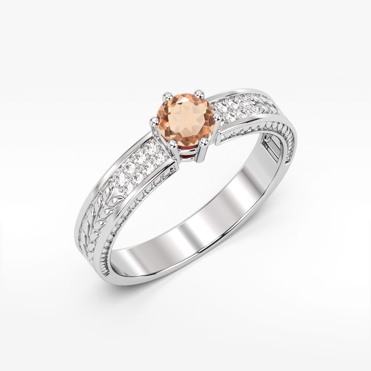 Pierścionek z białego złota z morganitem - próba 585 0,48CT PV-111.B3.MOP.01