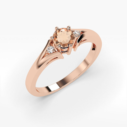 Pierścionek PV-068 Morganit 0,40ct różowe złoto