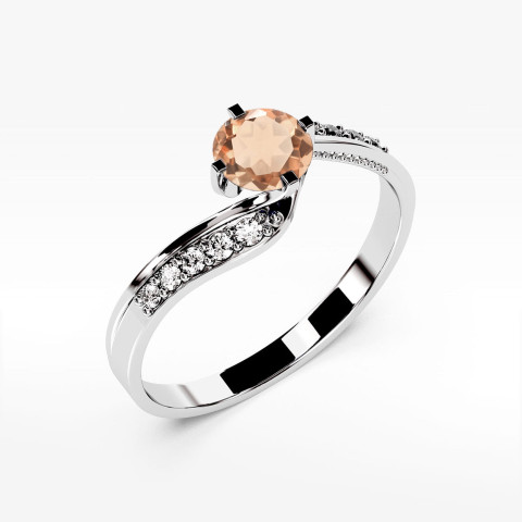 Pierścionek z białego złota z morganitem - próba 585 0,45CT PV-212.B3.MOP.01