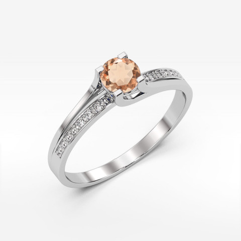 Pierścionek z białego złota z morganitem - próba 585 0,43CT PV-084.B3.MOP.01
