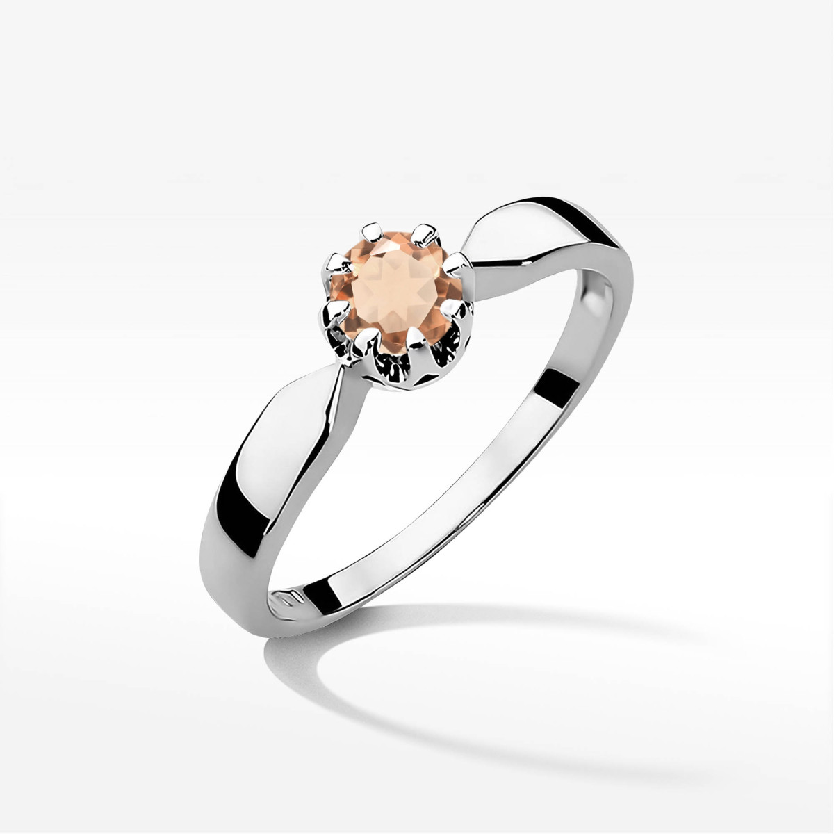 Pierścionek z białego złota z morganitem - próba 585 0,40CT w0228.B3.MOP.07