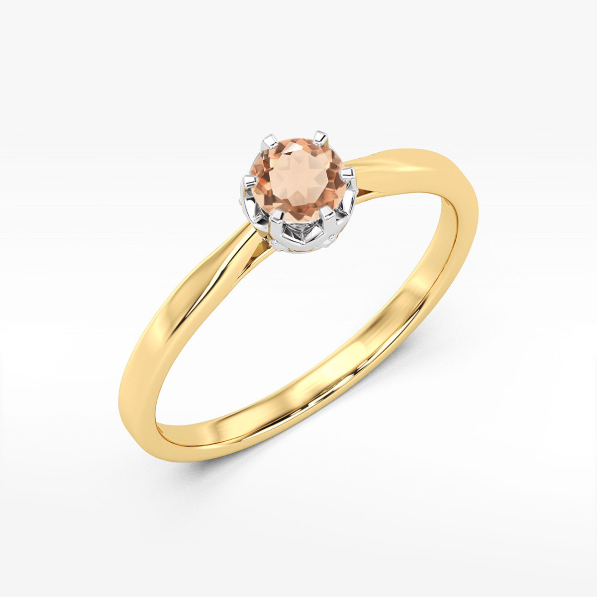Pierścionek z żółtego złota z morganitem - próba 585 0,46CT w0539.Z3.MOP.02