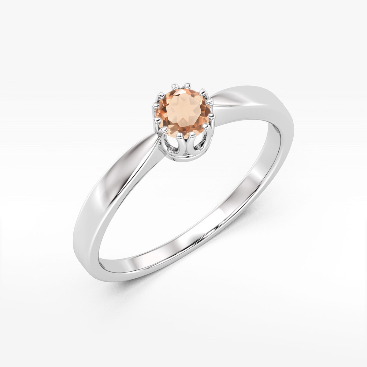 Pierścionek z białego złota z morganitem - próba 585 0,40CT w0541.B3.MOP.02