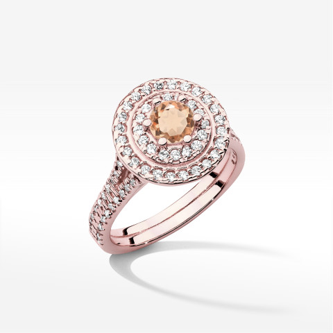 Pierścionek z różowego złota z morganitem - próba 585 1,013CT w0549.R3.MOP.02