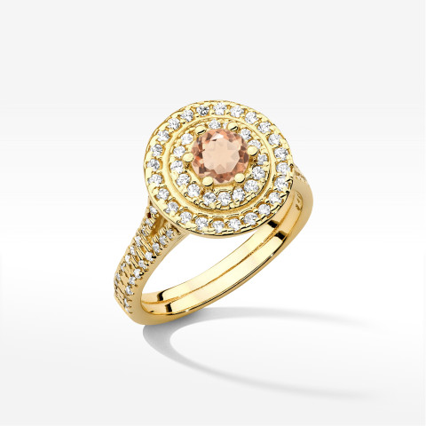 Pierścionek z żółtego złota z morganitem - próba 585 1,013CT w0549.Z3.MOP.02
