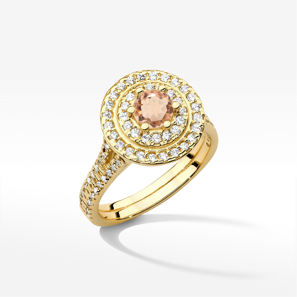 Pierścionek z żółtego złota z morganitem - próba 585 1,013CT w0549.Z3.MOP.02