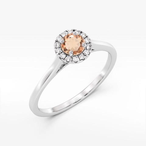 Pierścionek z białego złota z morganitem - próba 585 0,52CT w0550.B3.MOP.02
