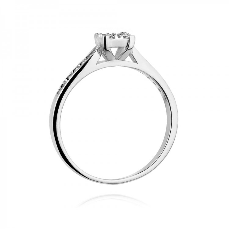 Pierścionek z białego złota z diamentami  - próba 585 0,17CT W-402W