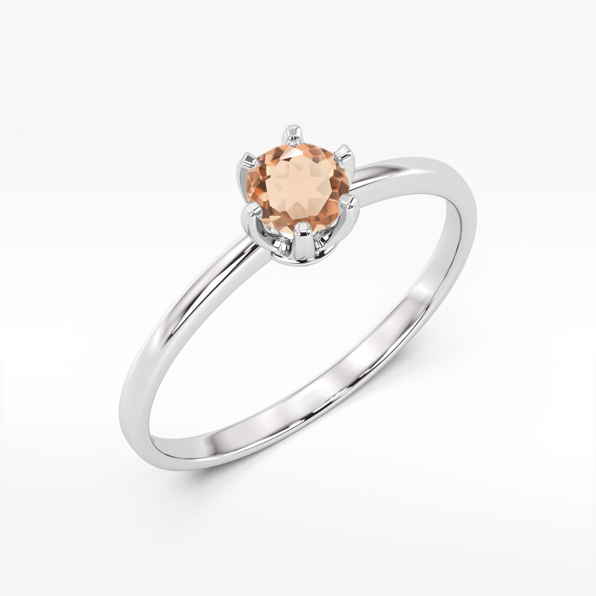 Pierścionek z białego złota z morganitem - próba 585 0,40CT W0563.B3.MOP.01