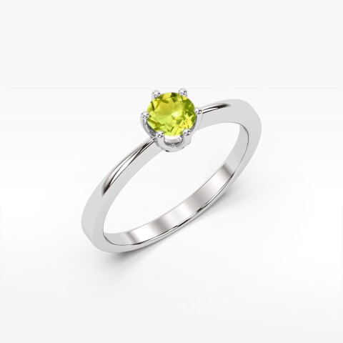 Pierścionek z białego złota z oliwinem - próba 585 0,60CT w0482.B3.PEG.02