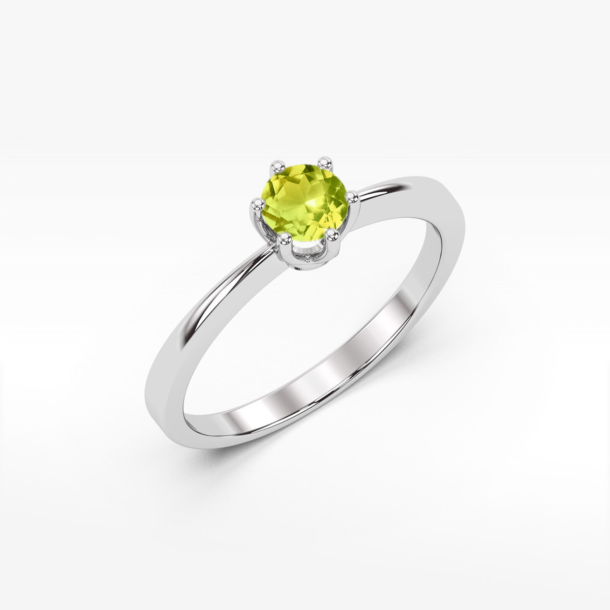 Pierścionek z białego złota z oliwinem - próba 585 0,60CT w0482.B3.PEG.02