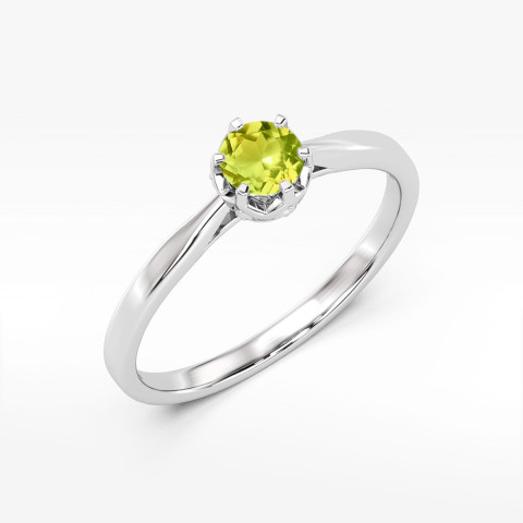 Pierścionek z białego złota z oliwinem - próba 585 0,66CT w0539.B3.PEG.02