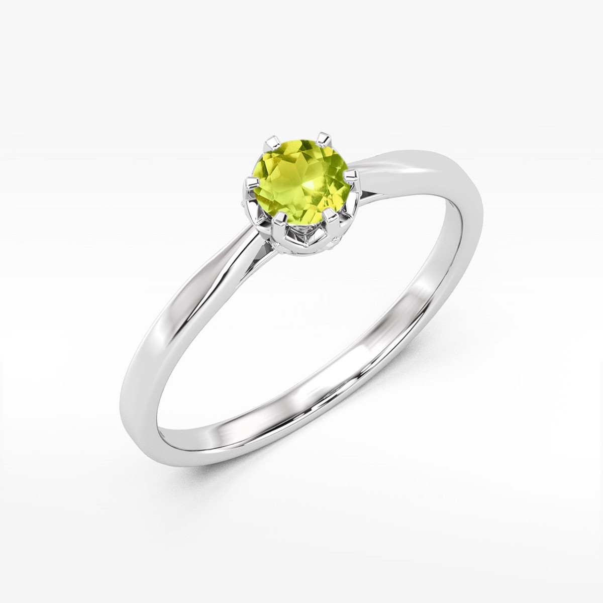 Pierścionek z białego złota z oliwinem - próba 585 0,66CT w0539.B3.PEG.02