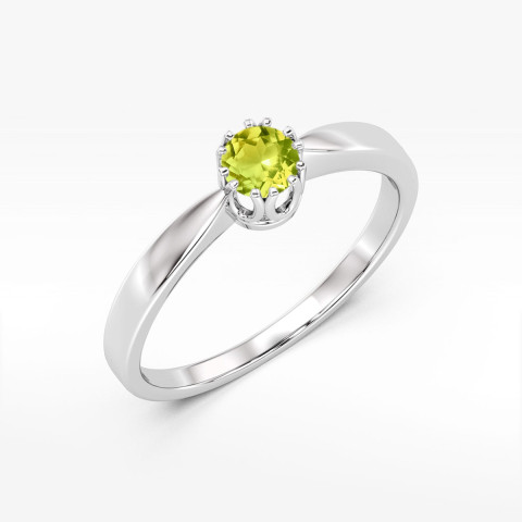 Pierścionek z białego złota z oliwinem - próba 585 0,60CT w0541.B3.PEG.02