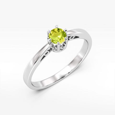 Pierścionek z białego złota z oliwinem - próba 585 0,60CT w0542.B3.PEG.02