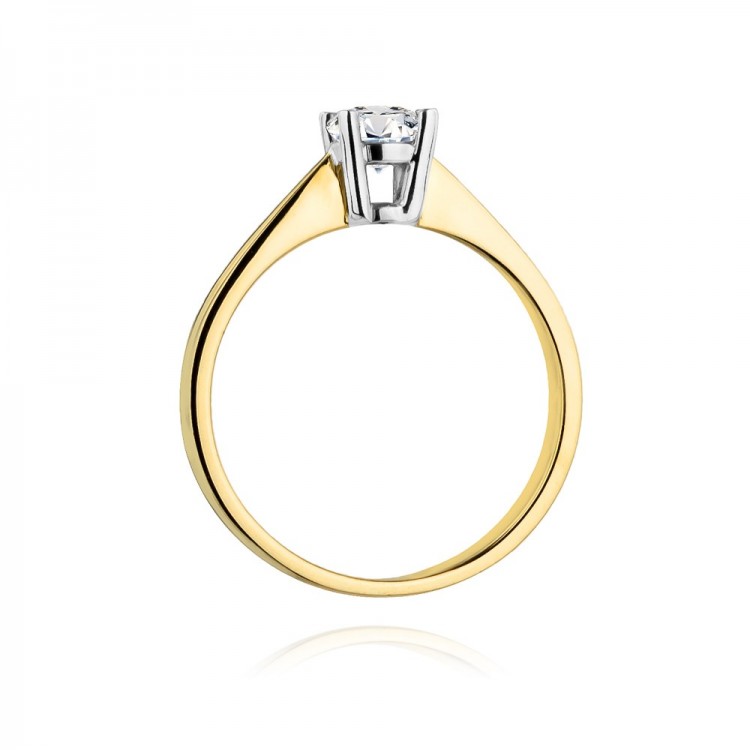 Pierścionek z żółtego złota z diamentem - próba 585 0,50CT W-404A