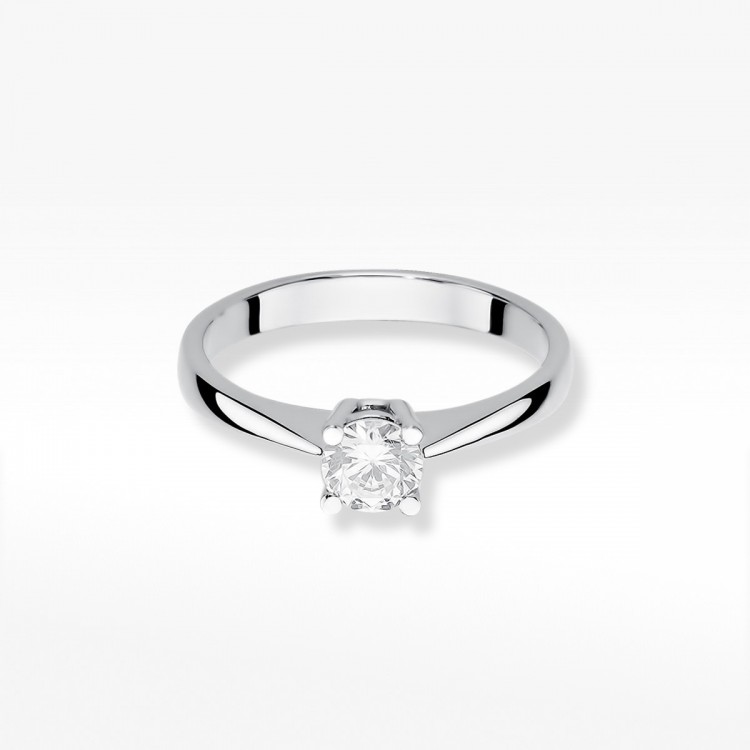 Pierścionek z białego złota z diamentem - próba 585 0,50CT W-404B