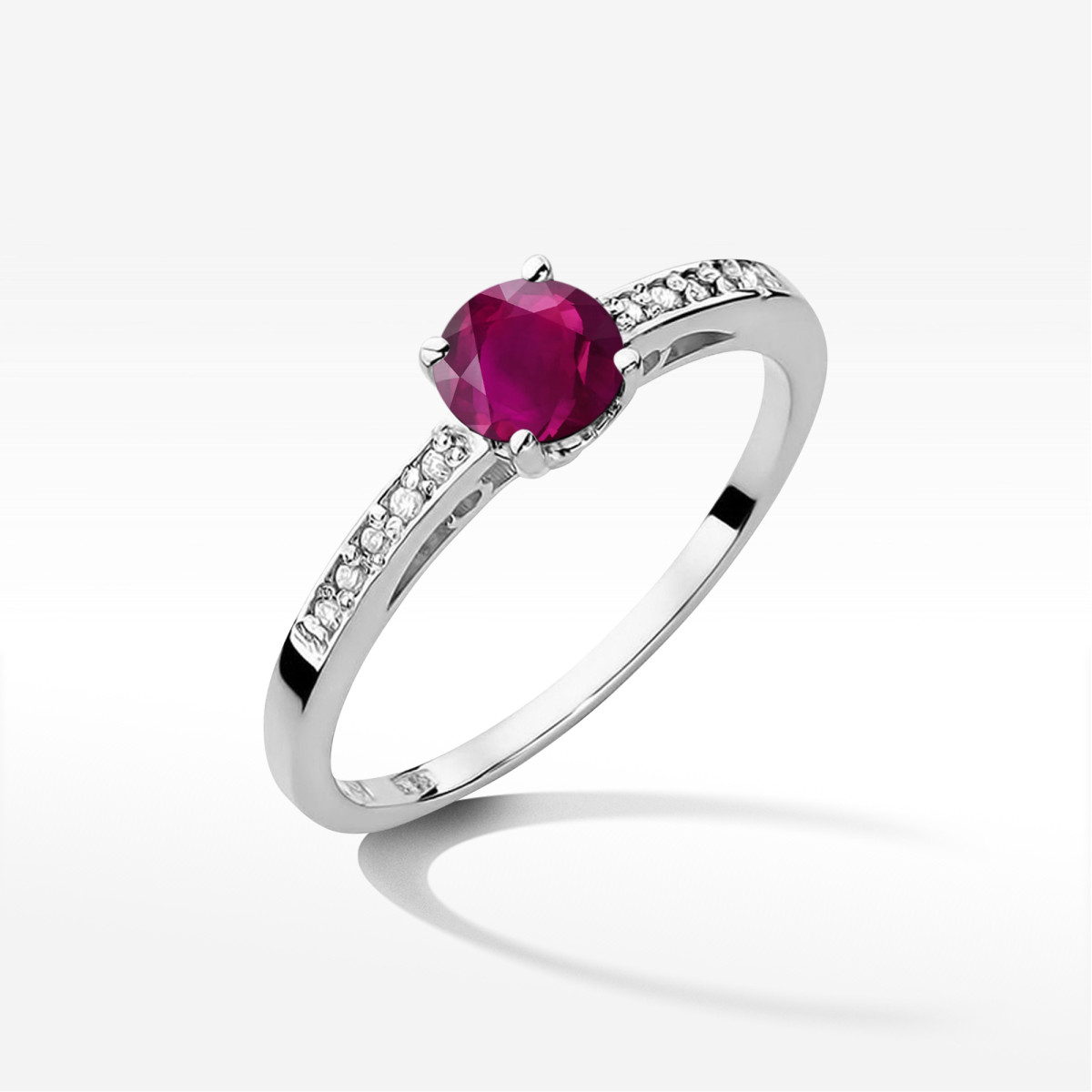 Pierścionek z białego złota z rodolitem - próba 585 0,65CT pv-057.B3.RHR.01