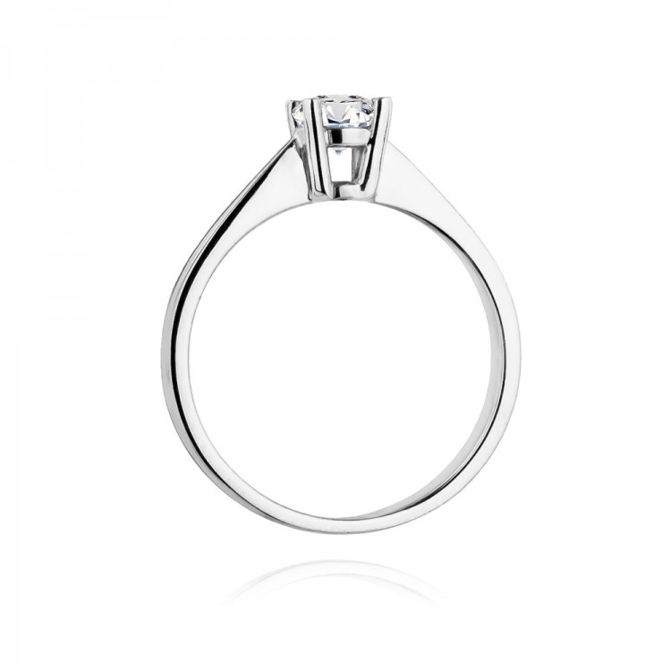 Pierścionek z białego złota z diamentem - próba 585 0,50CT W-404B